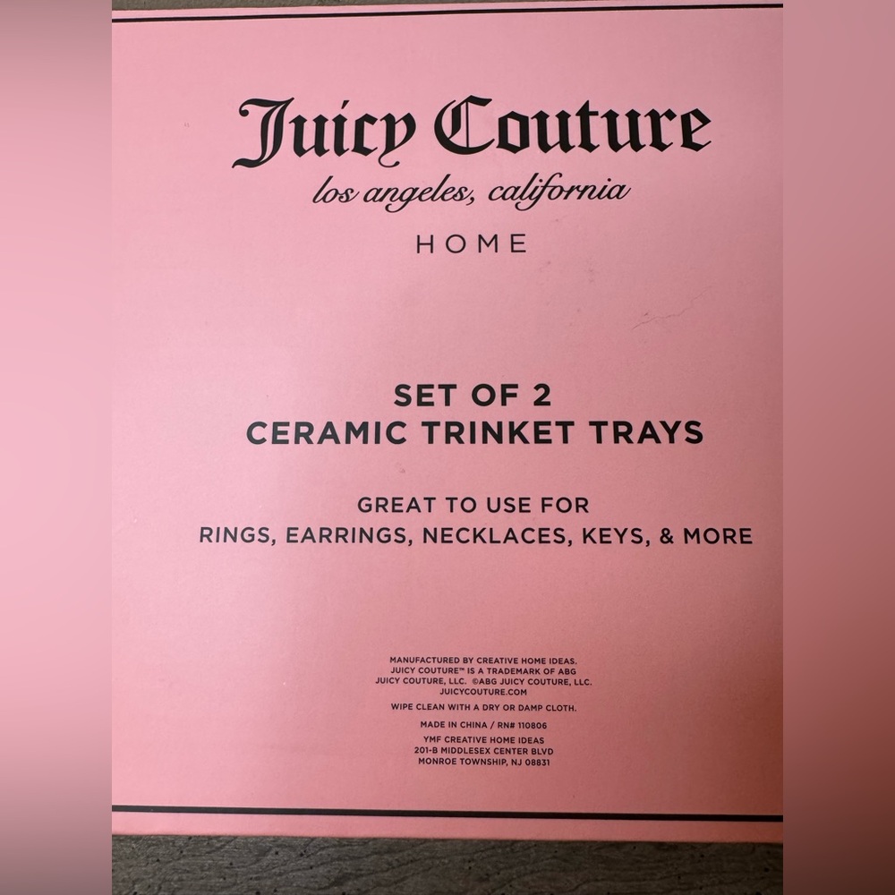 Juicy Couture Pink Ceramic Crown Trinket Trays (Set of 2) - Picture 5 of 5